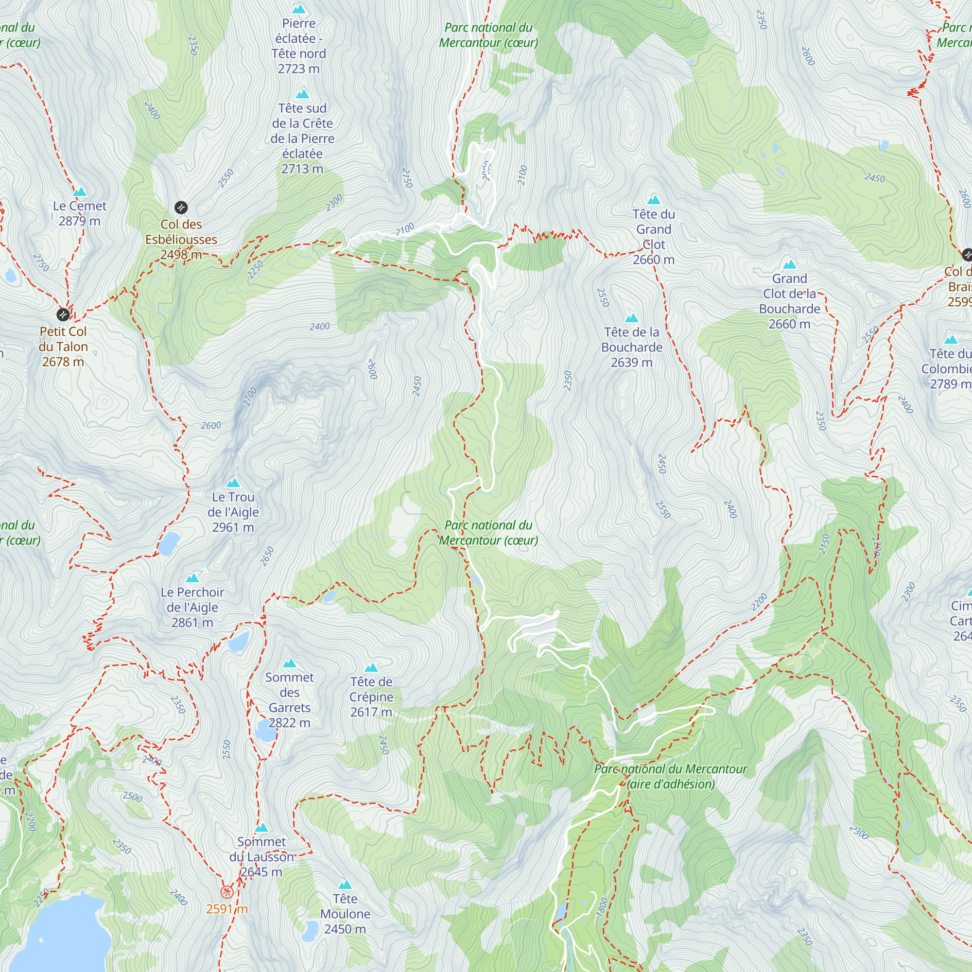 Refuge de la Cayolle map