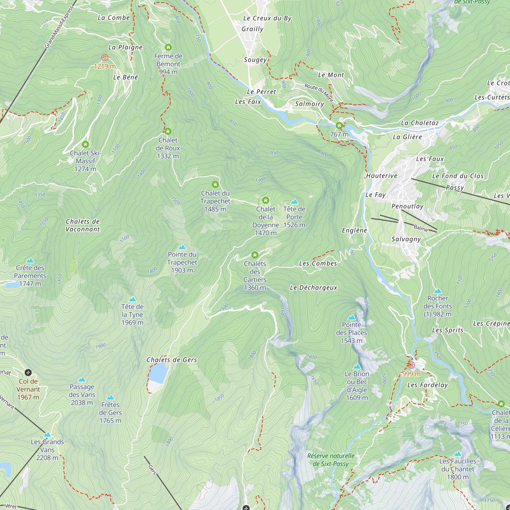 Chalets des Cartiers map