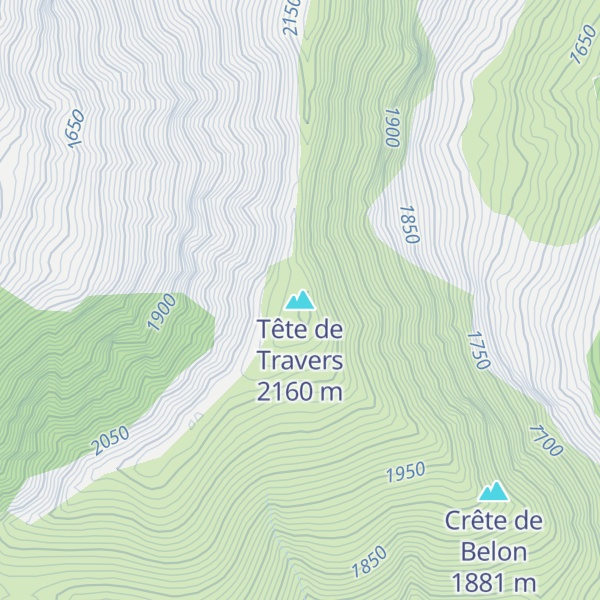 Map of Tête de Travers