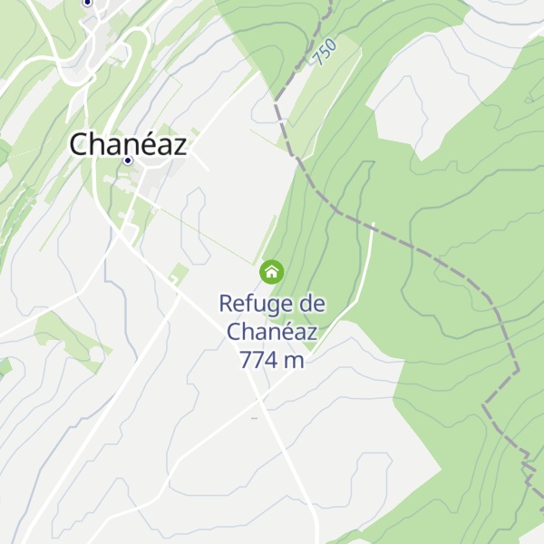 Map of Refuge de Chanéaz