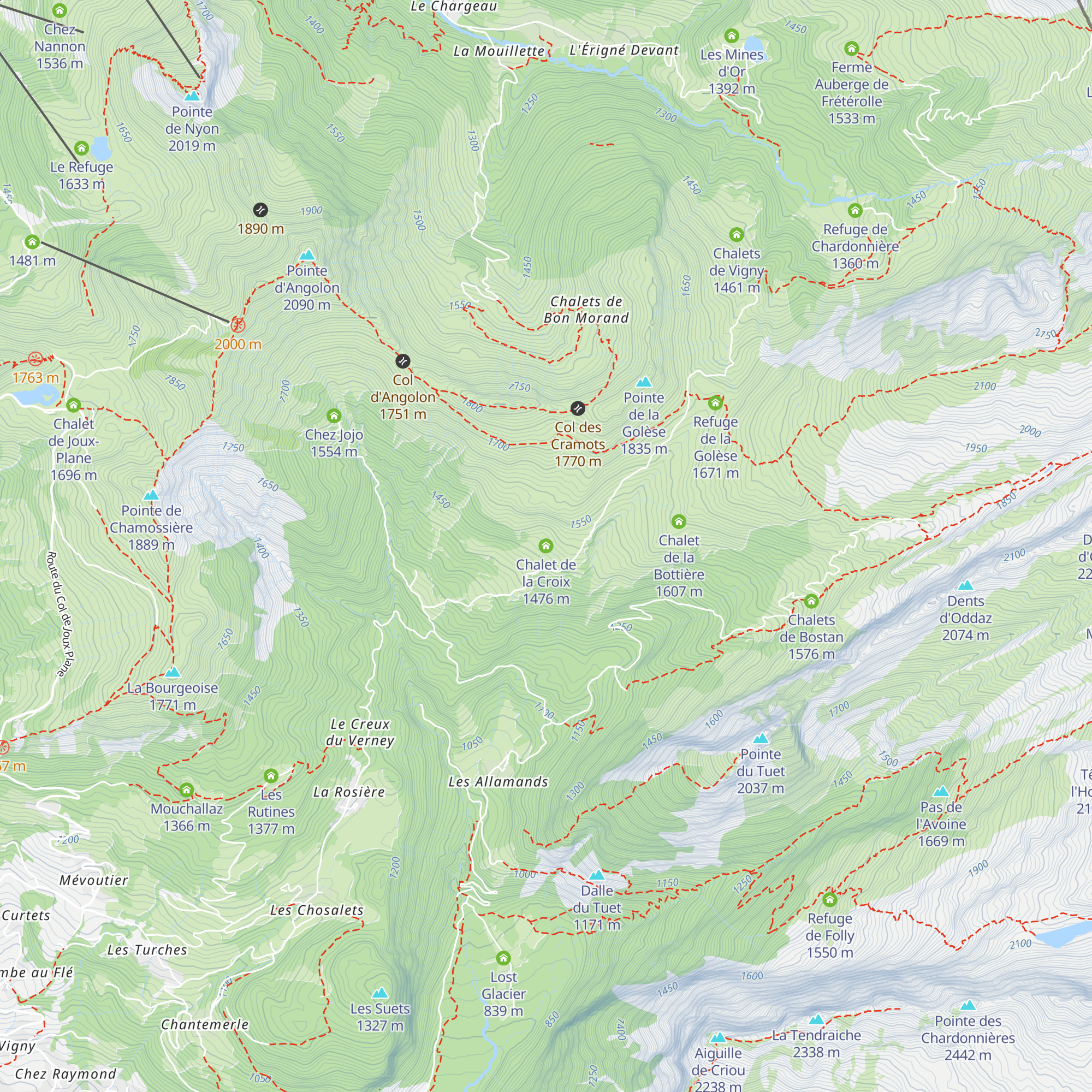Chalet de la Croix map