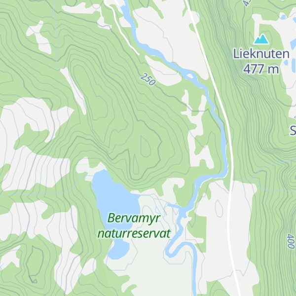 Map of Indre Bervaåsen