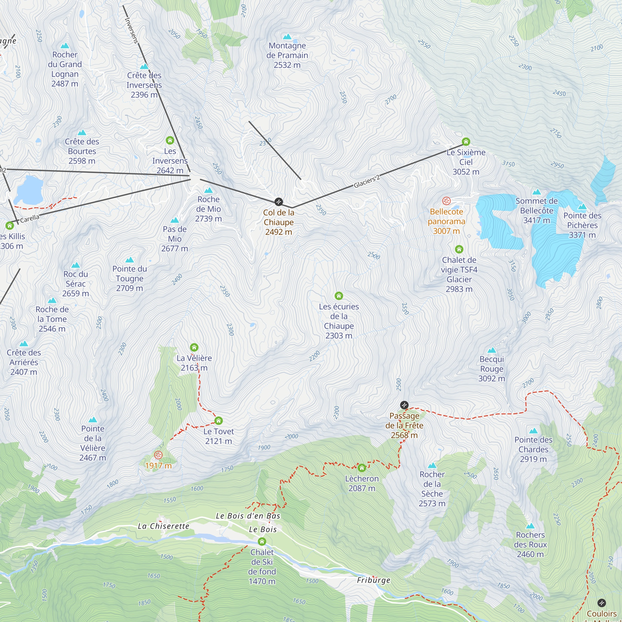 La Chiaupe map
