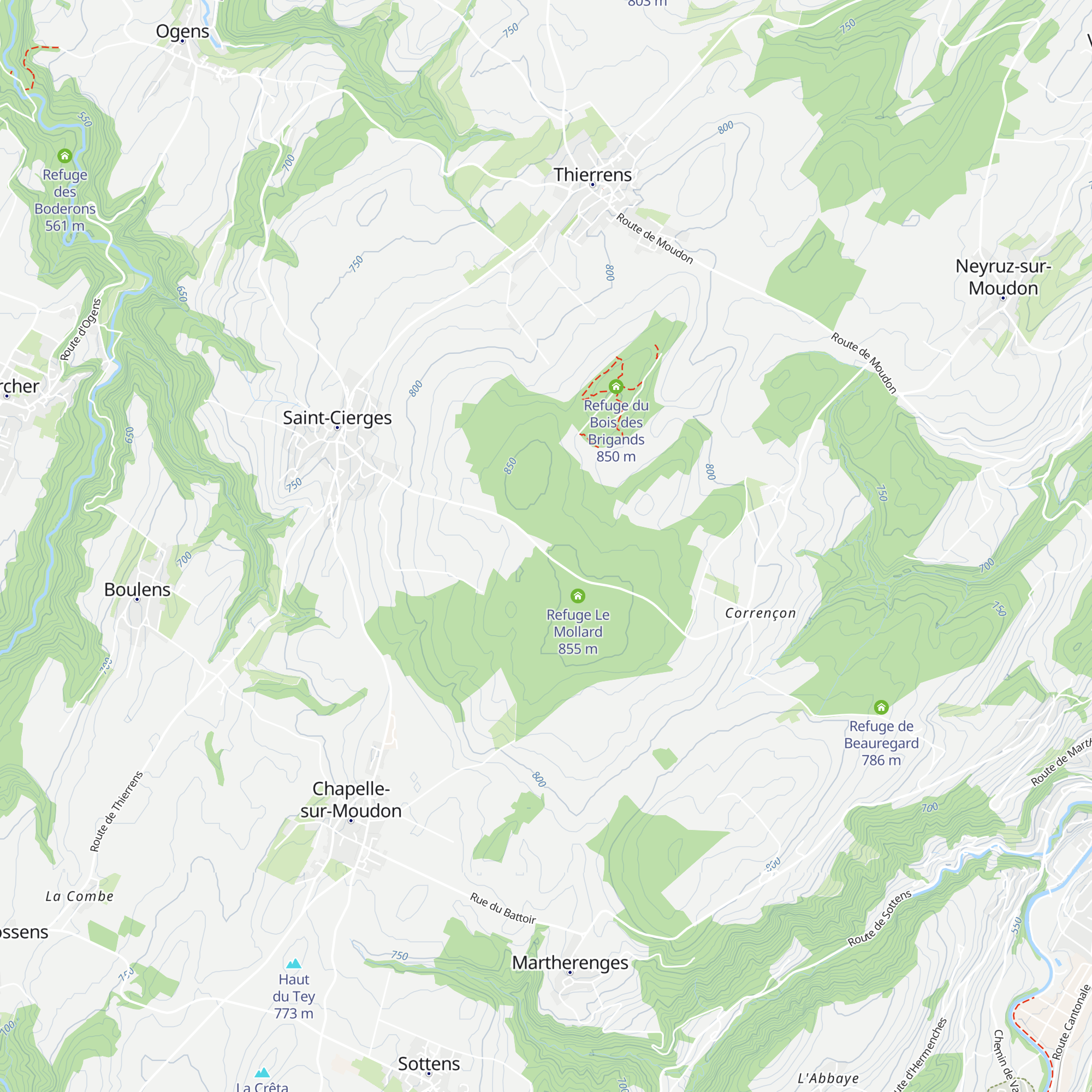 Refuge de Vusery map