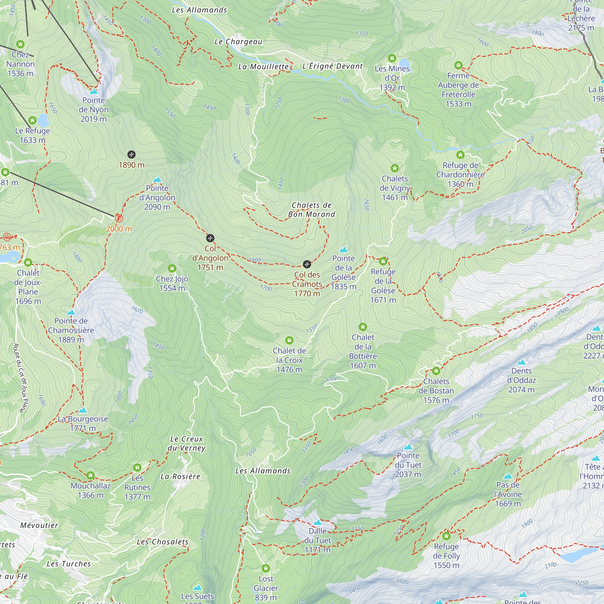 Chalets des Cramots map