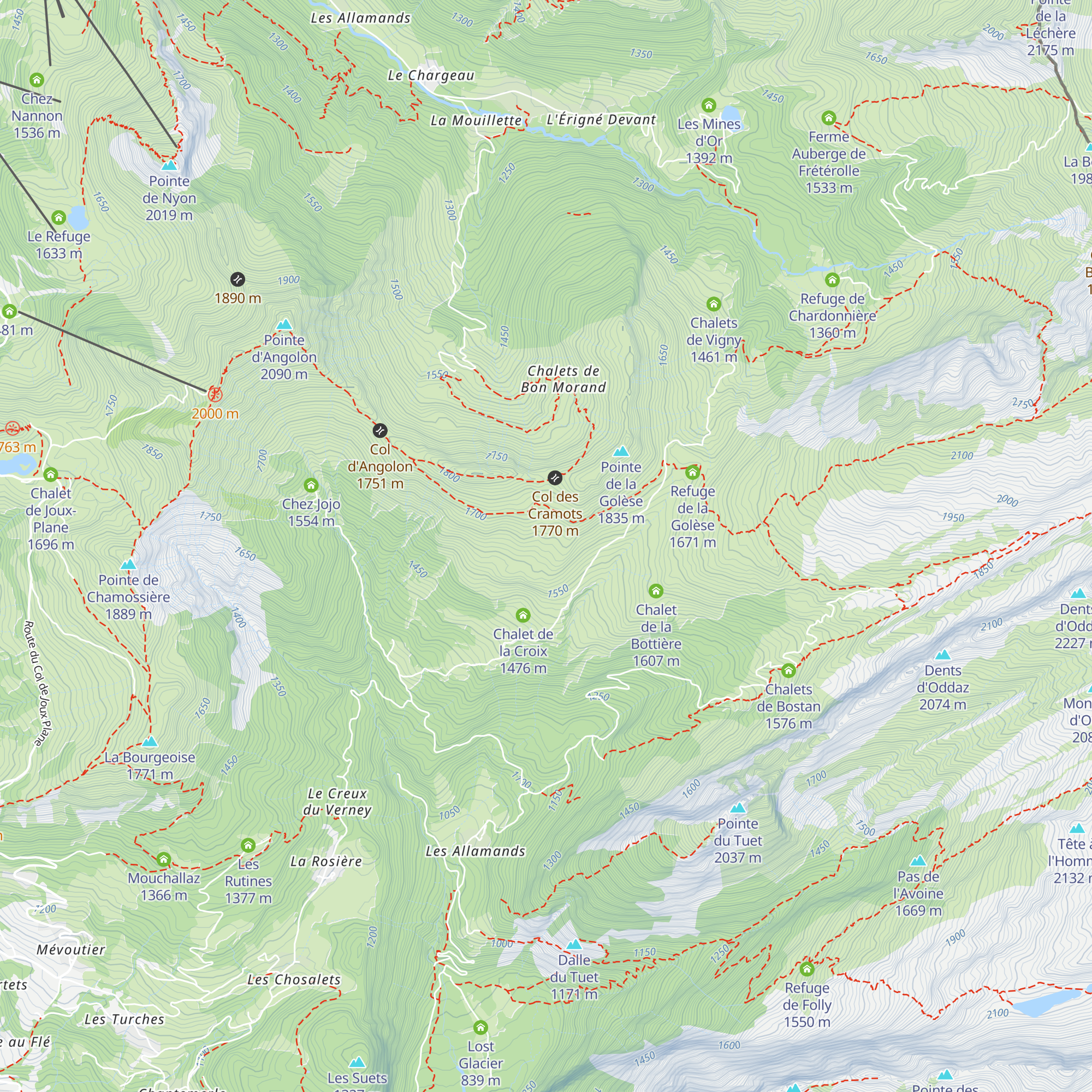 Chalets des Cramots map