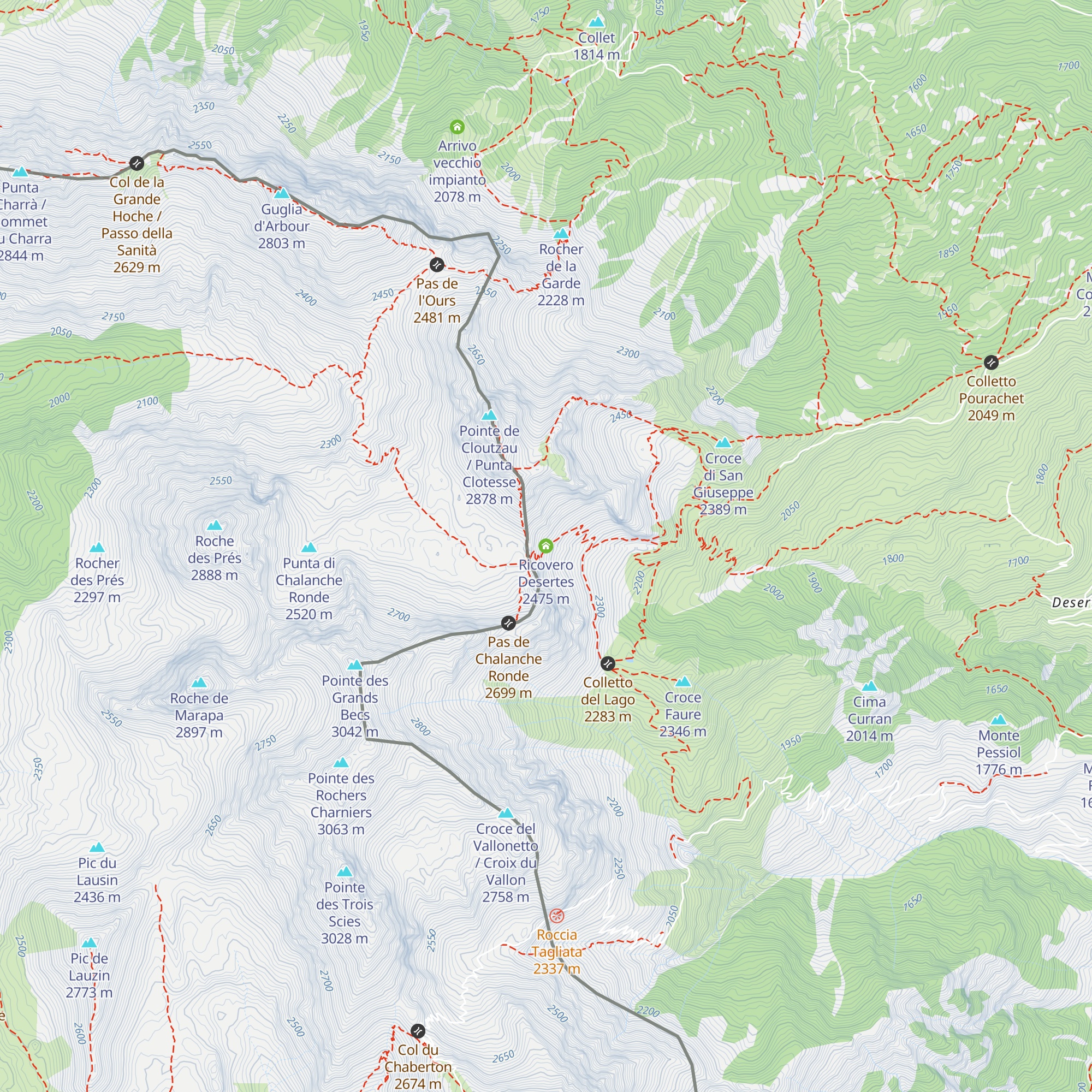 Ricovero Desertes map