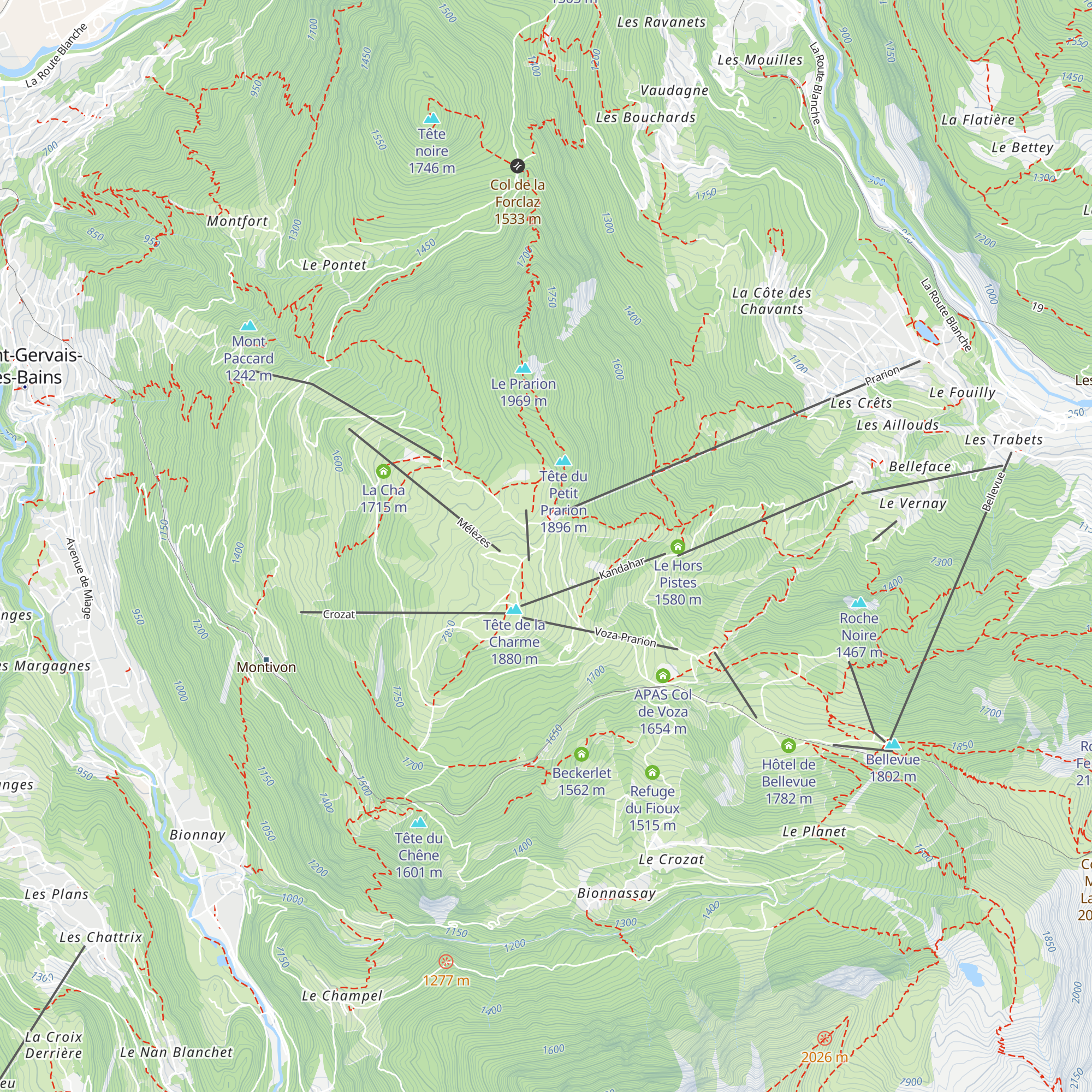 Hôtel Le Prarion map