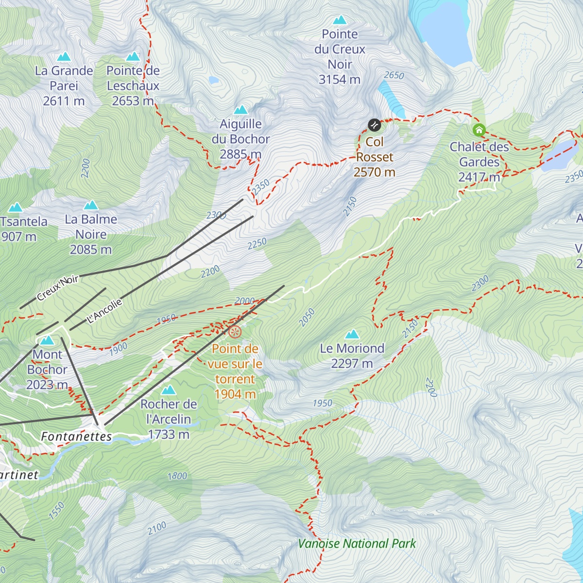 Refuge des Barmettes map
