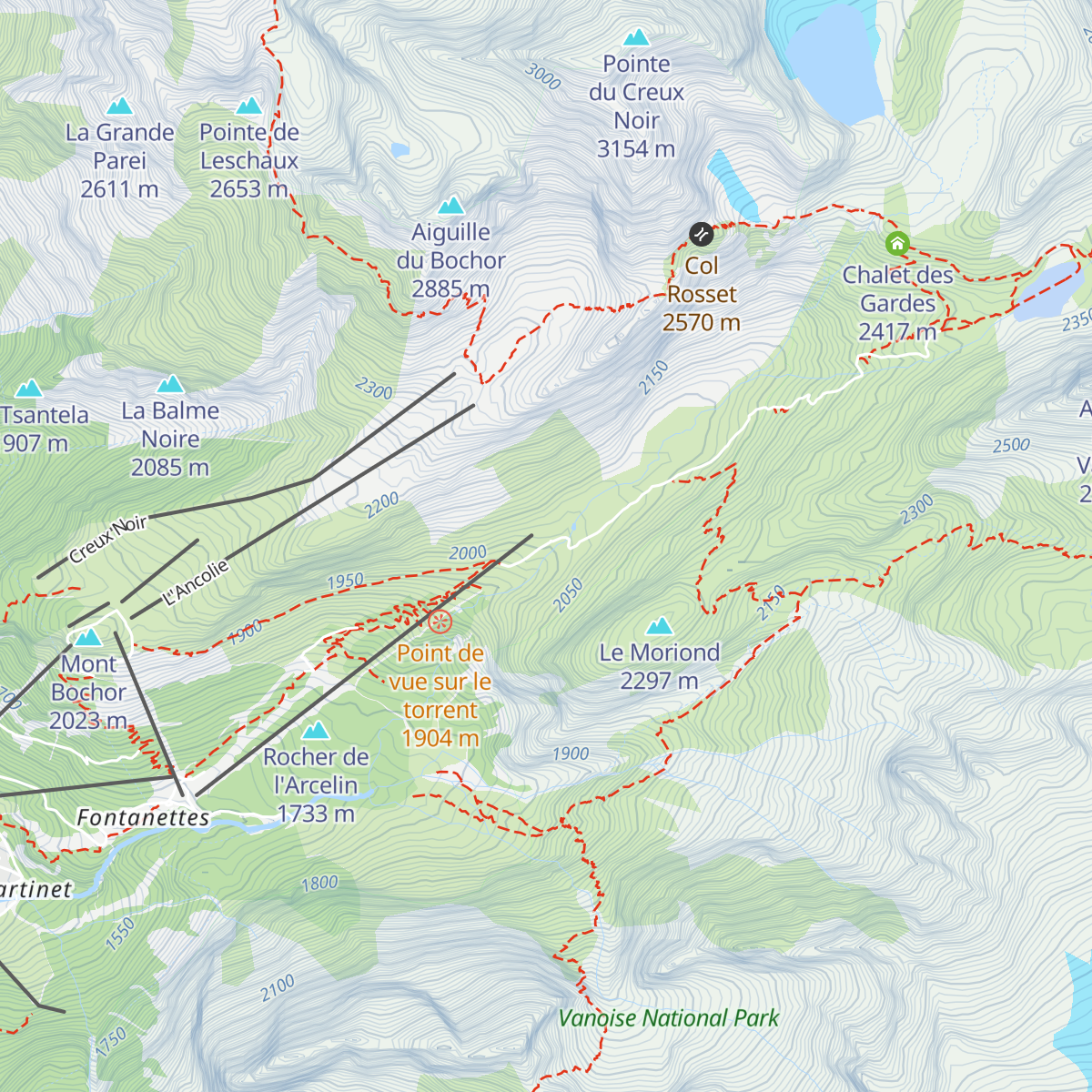 Refuge des Barmettes map
