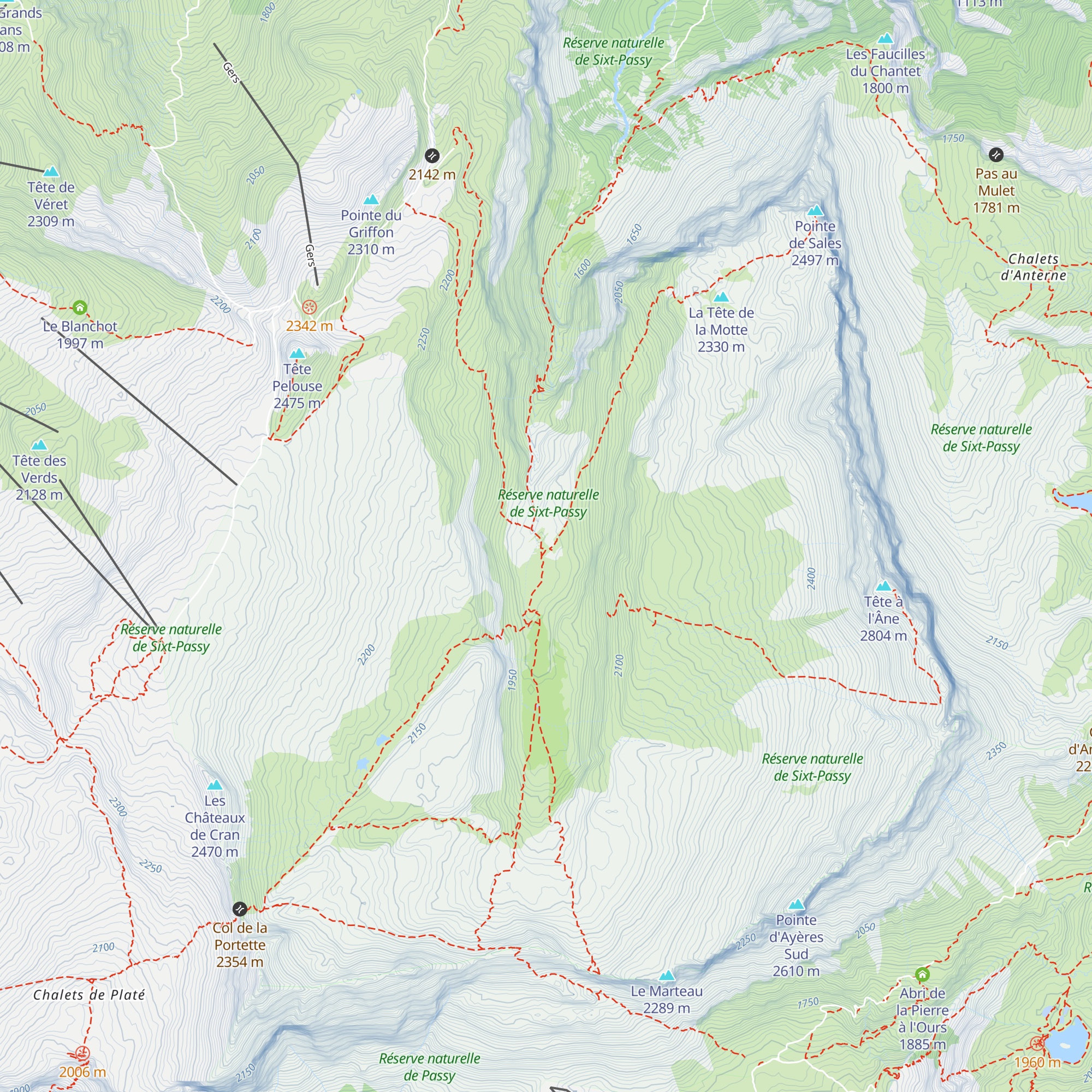 Refuge de Sales map