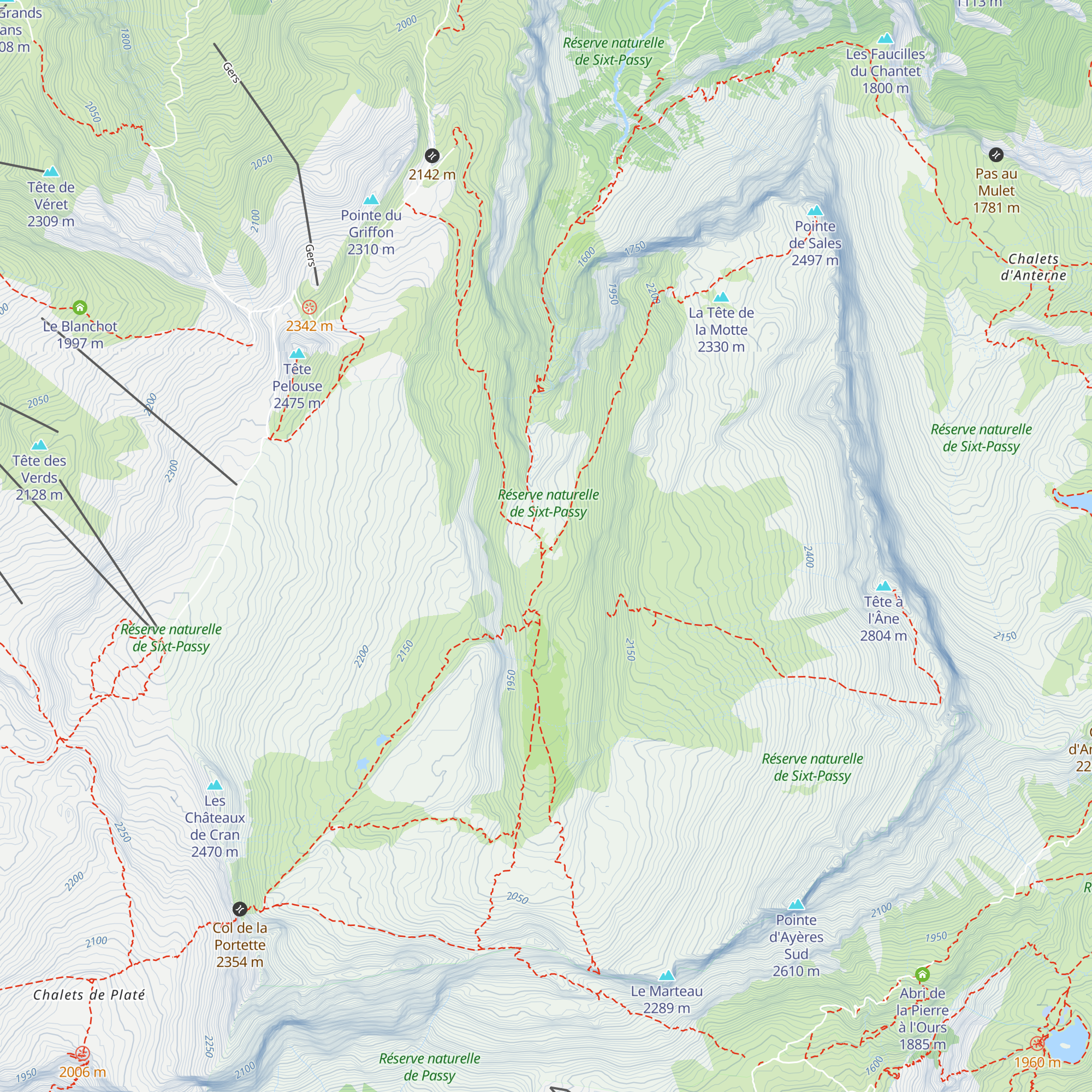 Refuge de Sales map