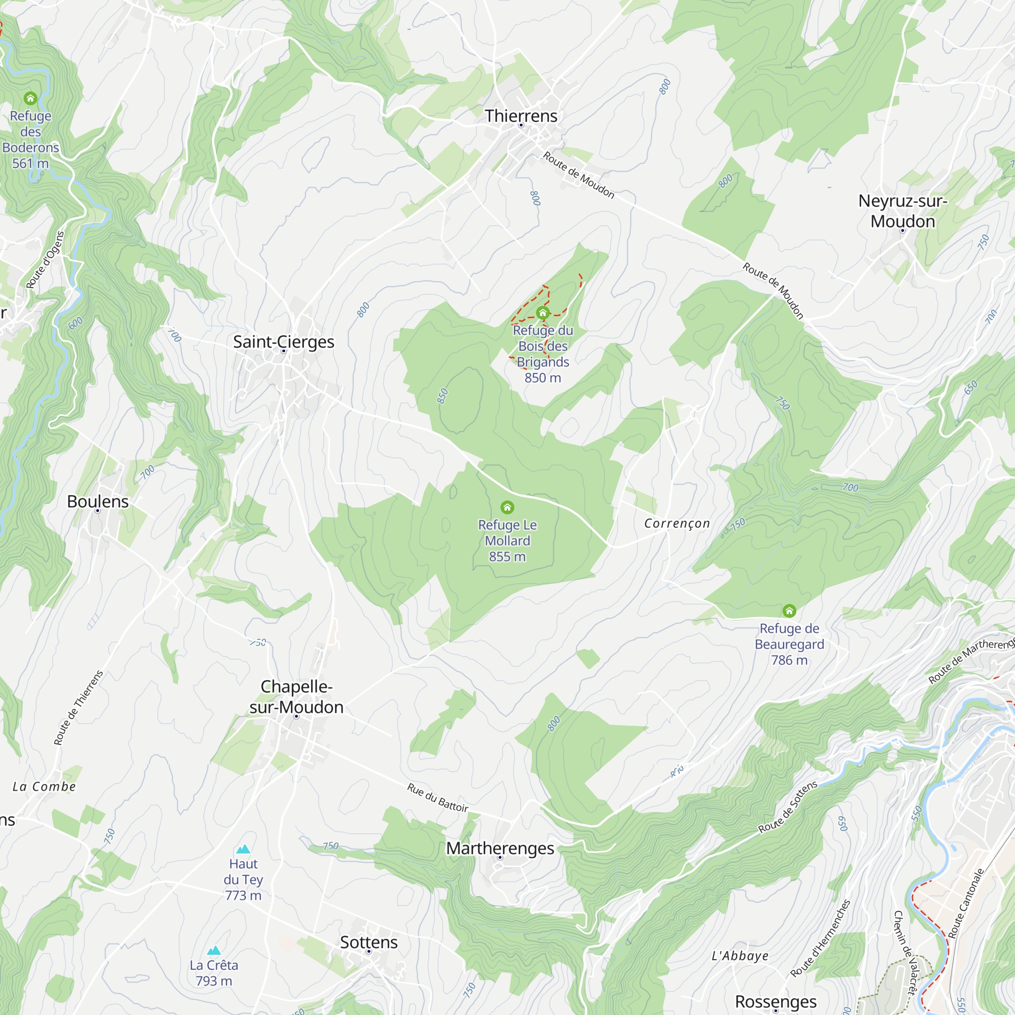 Refuge Le Mollard map