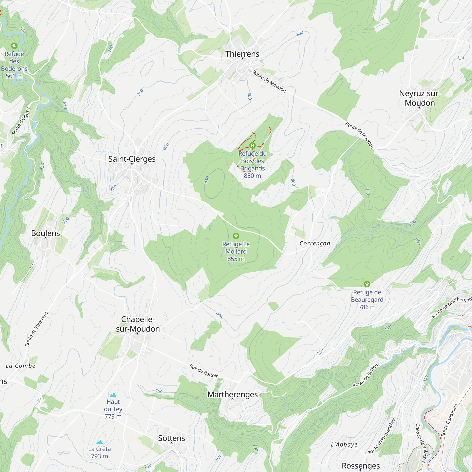 Refuge Le Mollard map