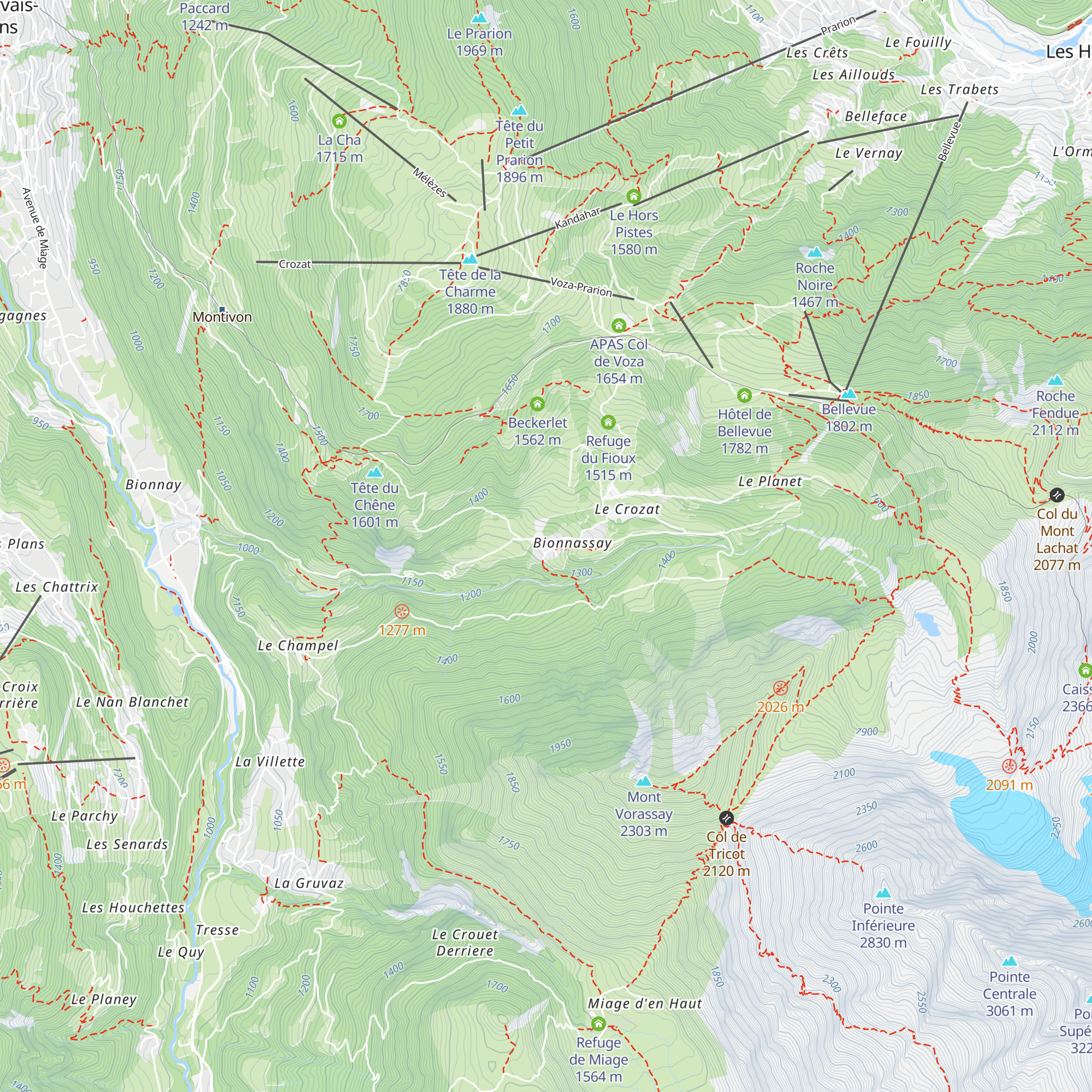 Auberge de Bionnassay map