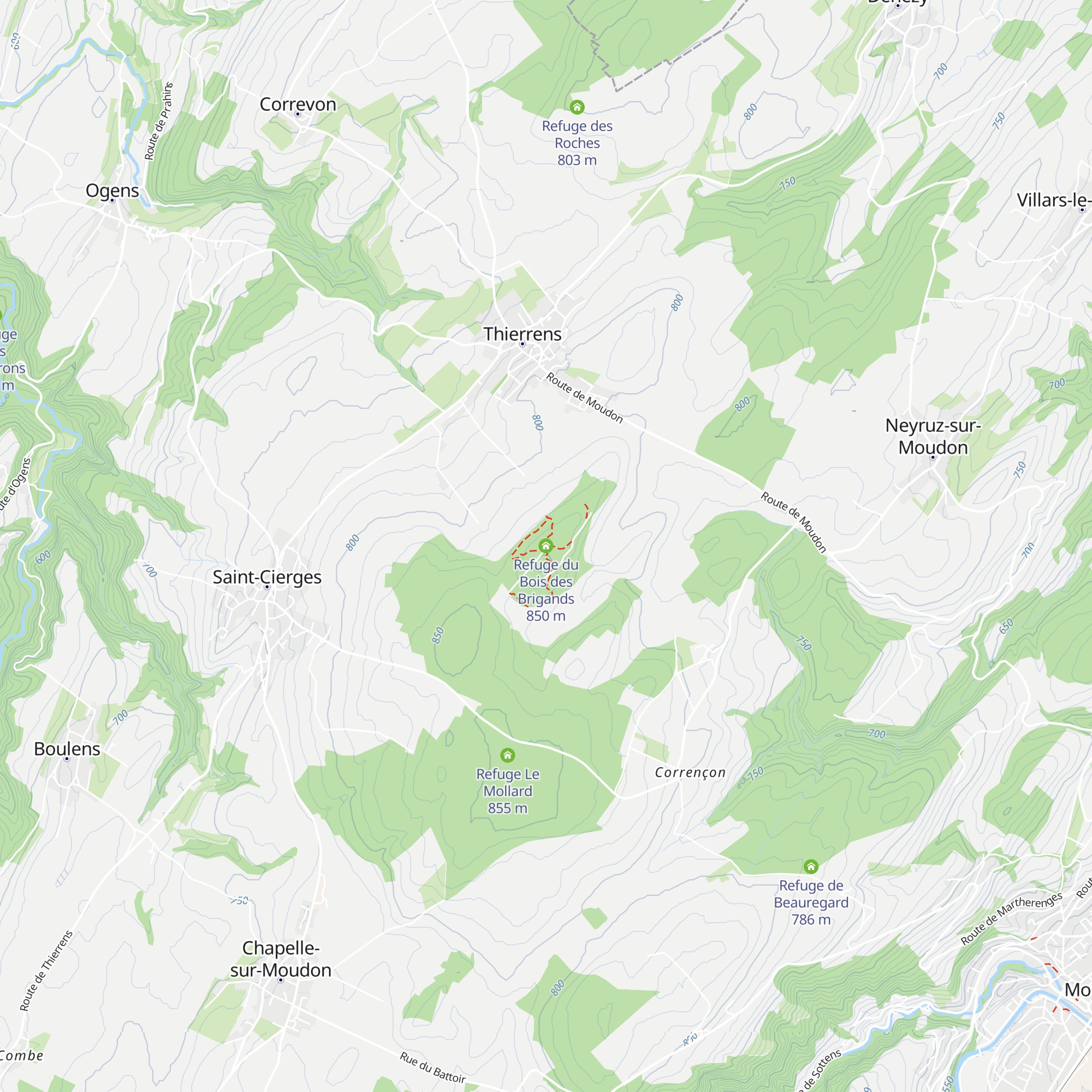 Refuge du Bois des Brigands map
