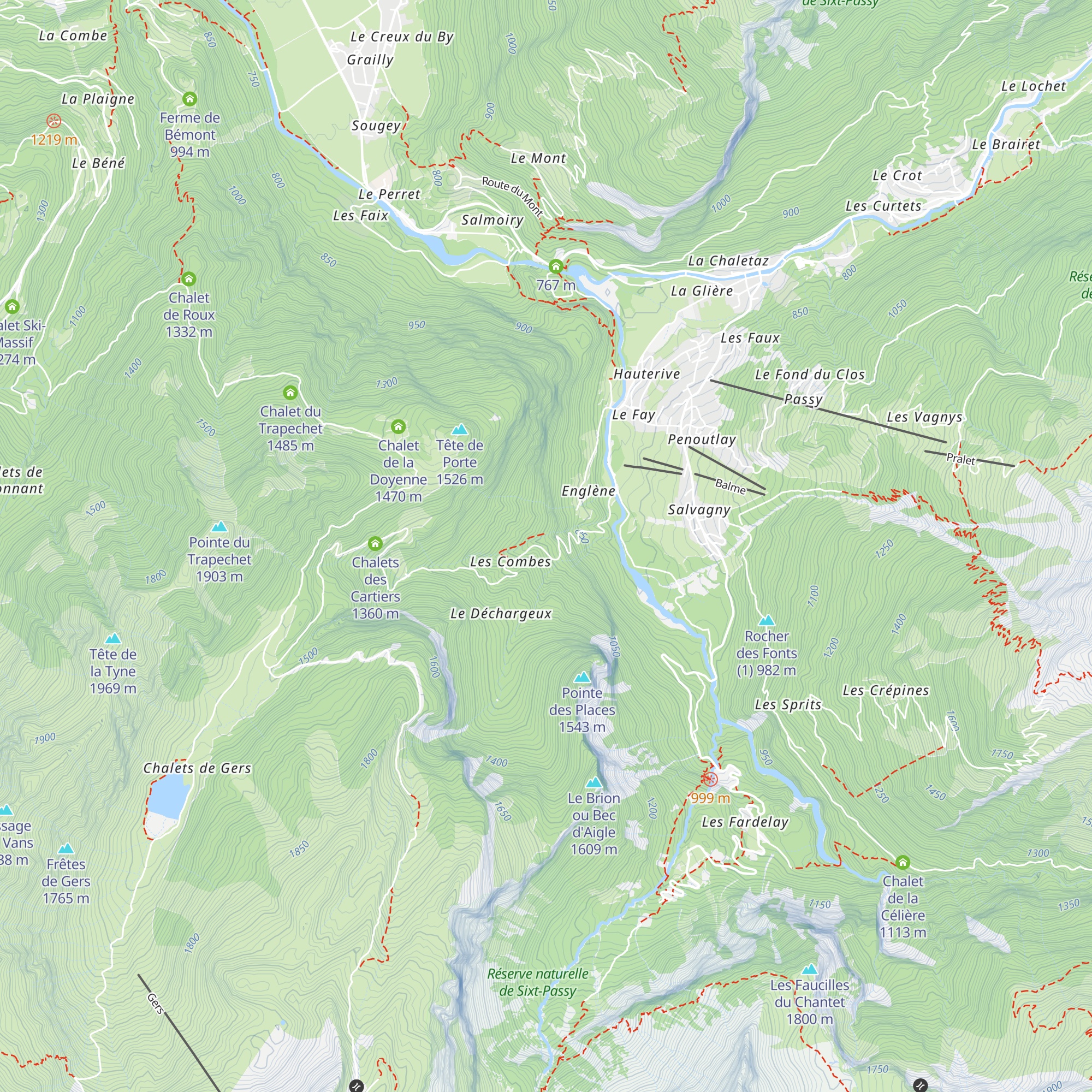 Chalet de Vers le Pont map
