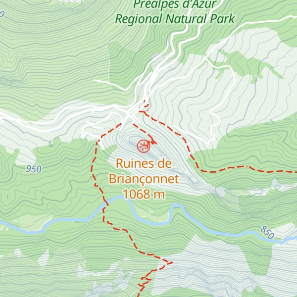 Map of Ancienne chapelle des ruines de Briançonnet