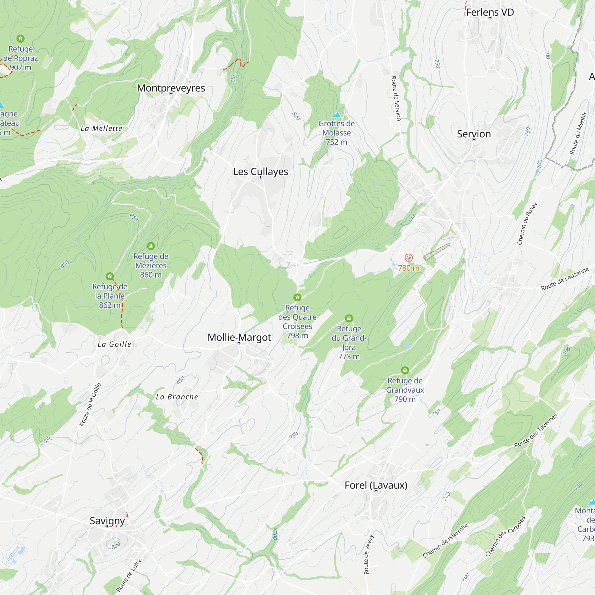 Refuge des Quatre Croisées map