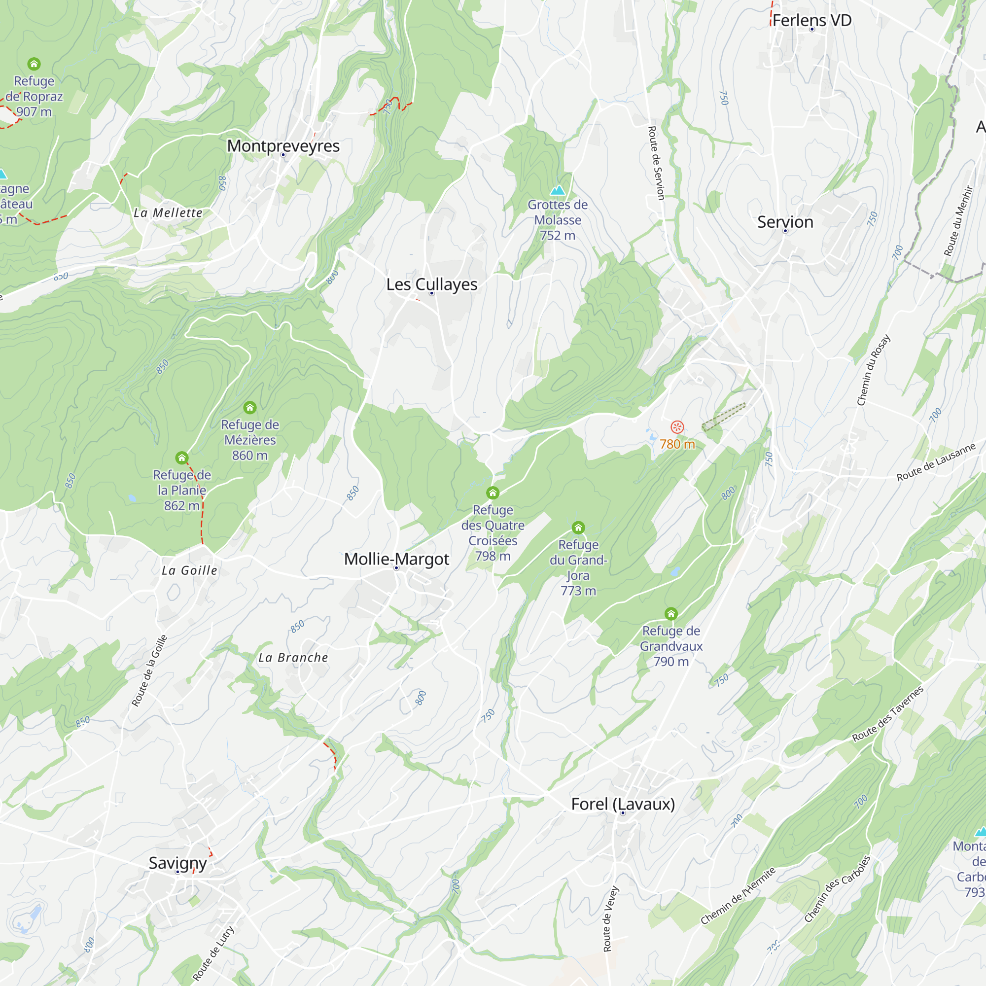 Refuge des Quatre Croisées map