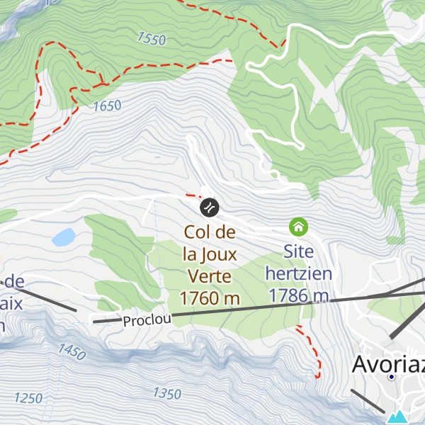 Map of Restaurant du Col de la Joux Verte