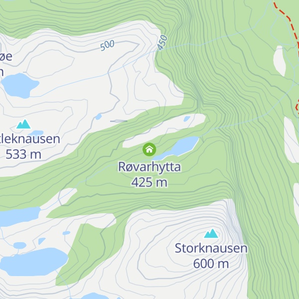 Map of Røvarhytta