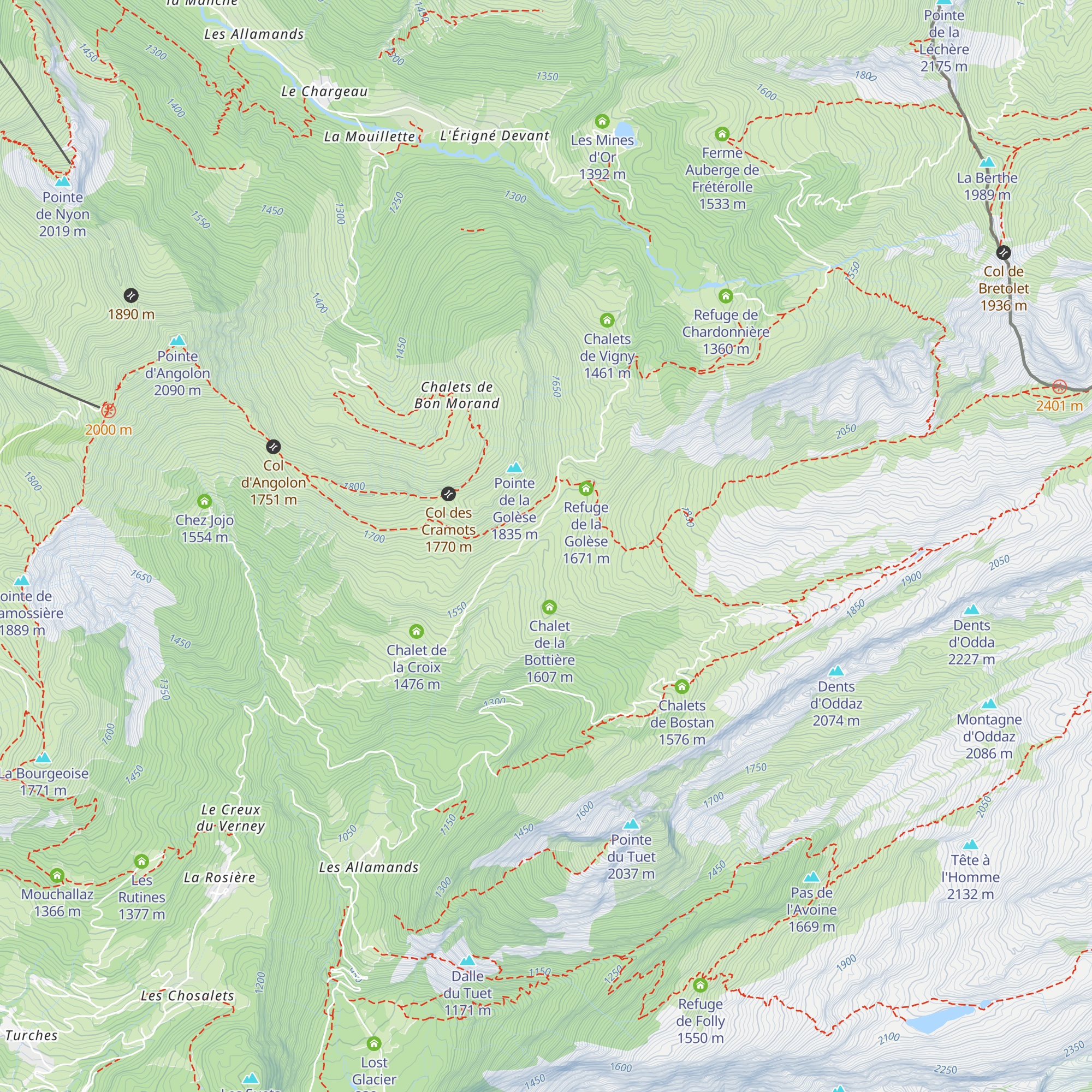 Chalets de l'Abérieu map