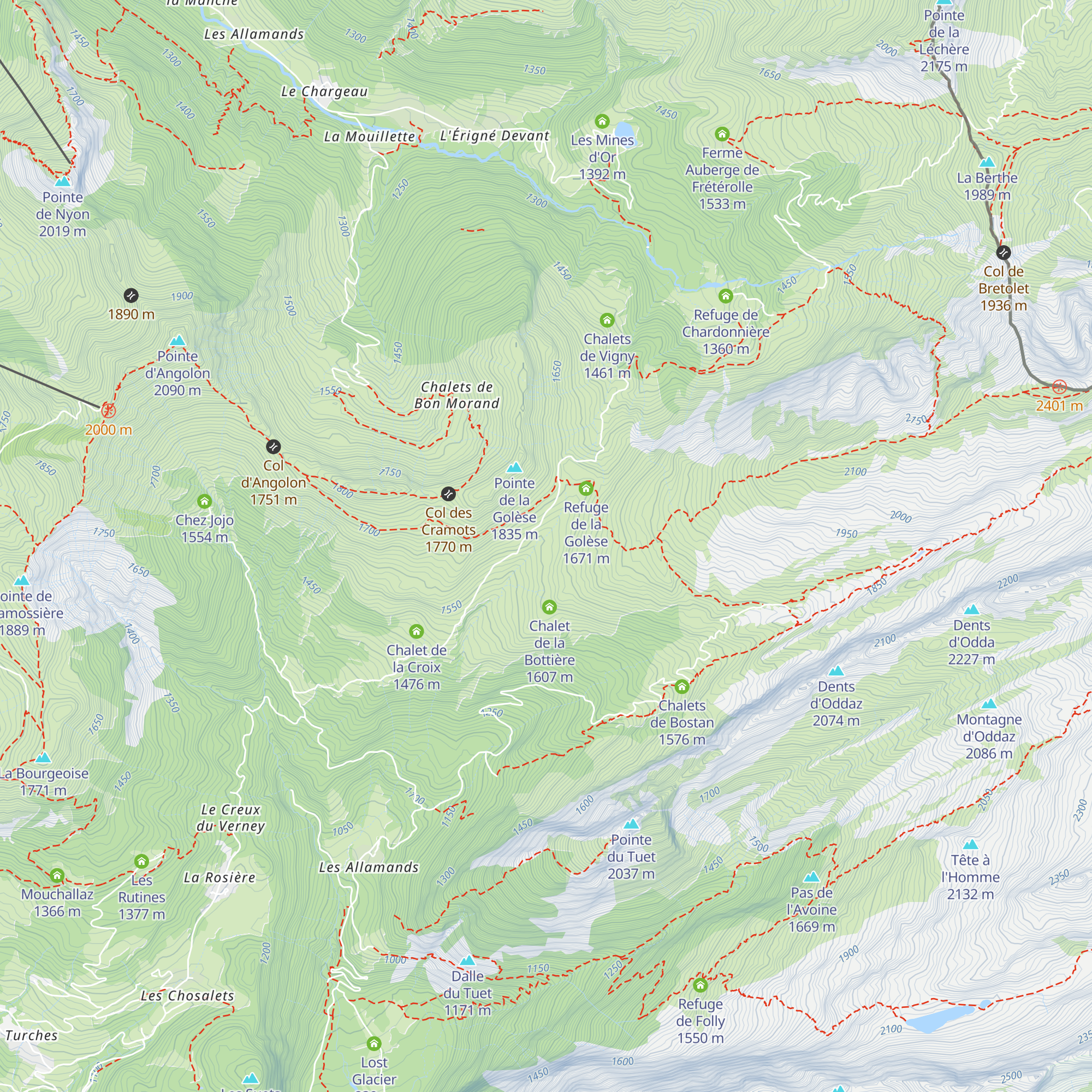 Chalets de l'Abérieu map