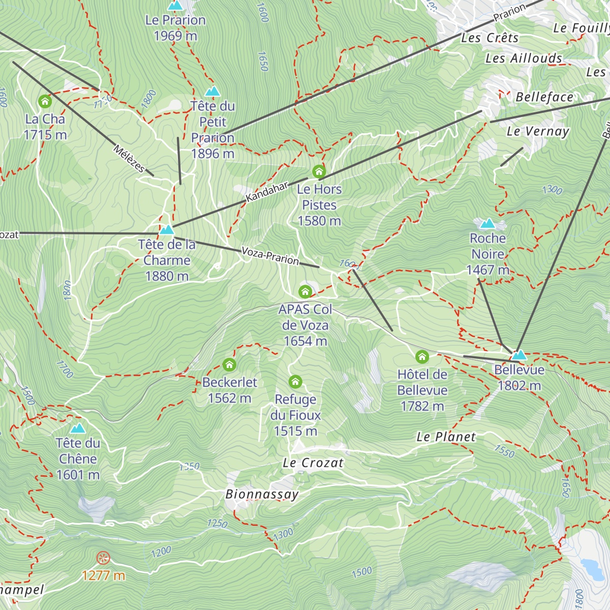 Chalet du Délevret map