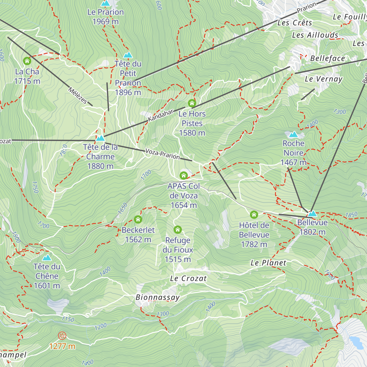 Chalet du Délevret map