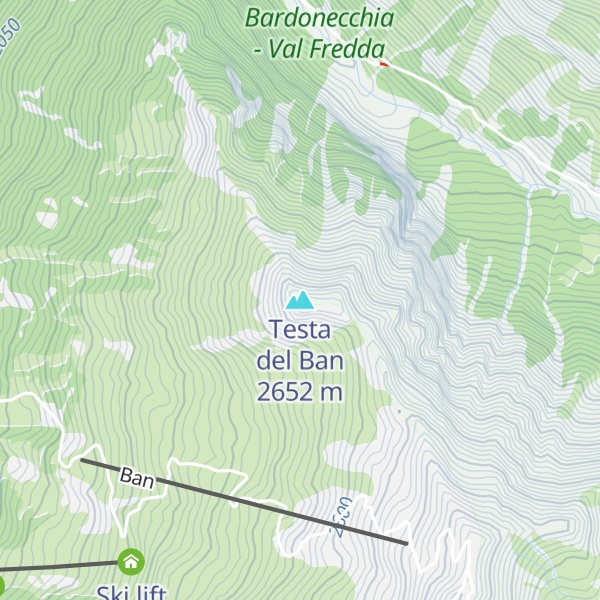 Map of Testa del Ban