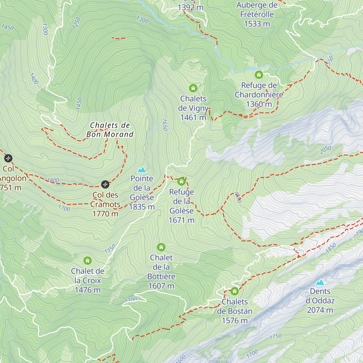 Refuge de la Golèse map