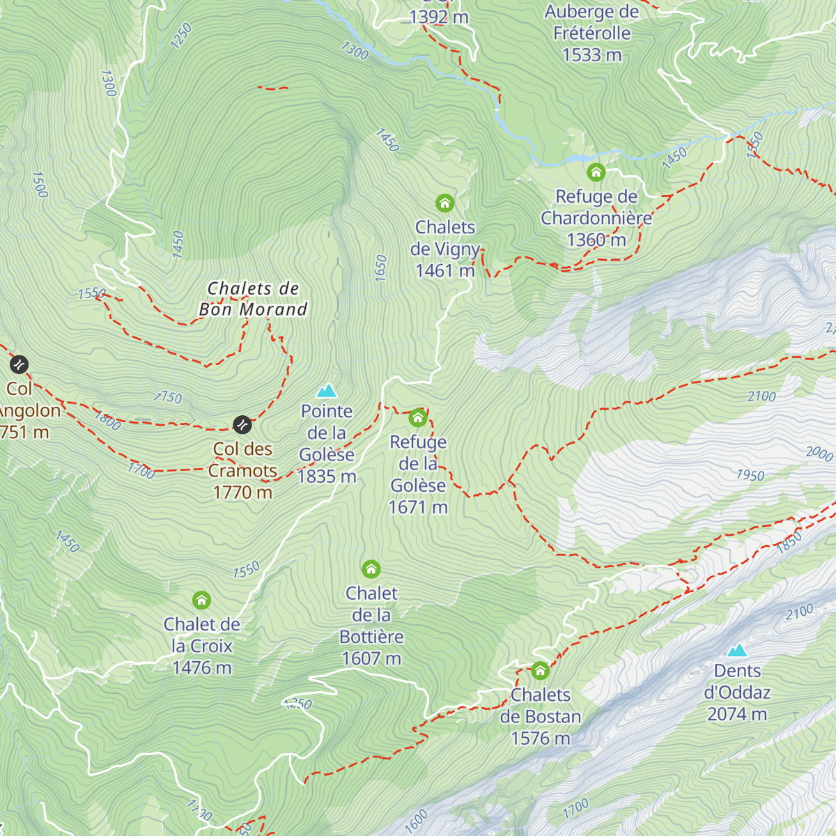 Refuge de la Golèse map