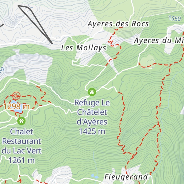Map of Refuge Le Châtelet d'Ayères