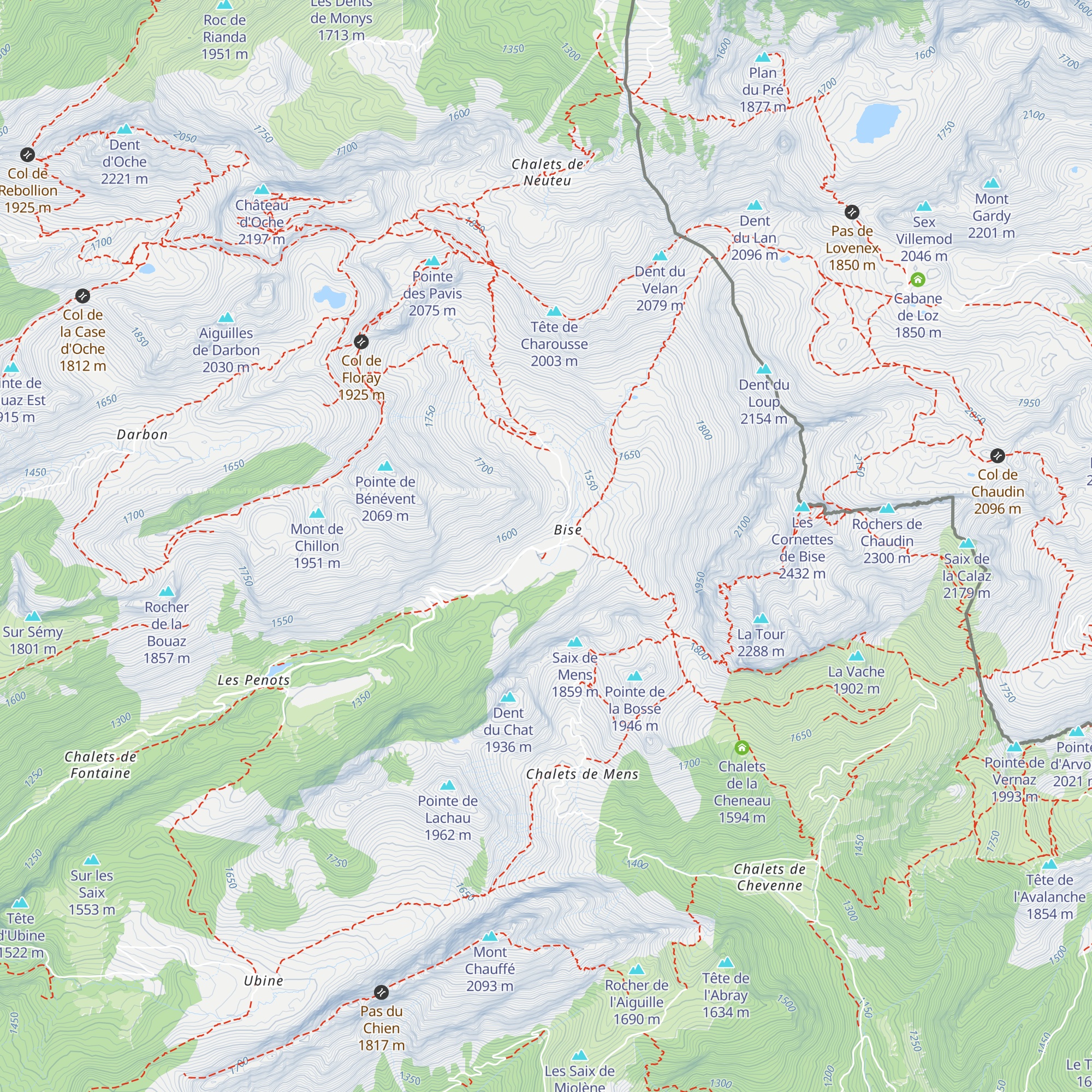 Les Cabrettes map