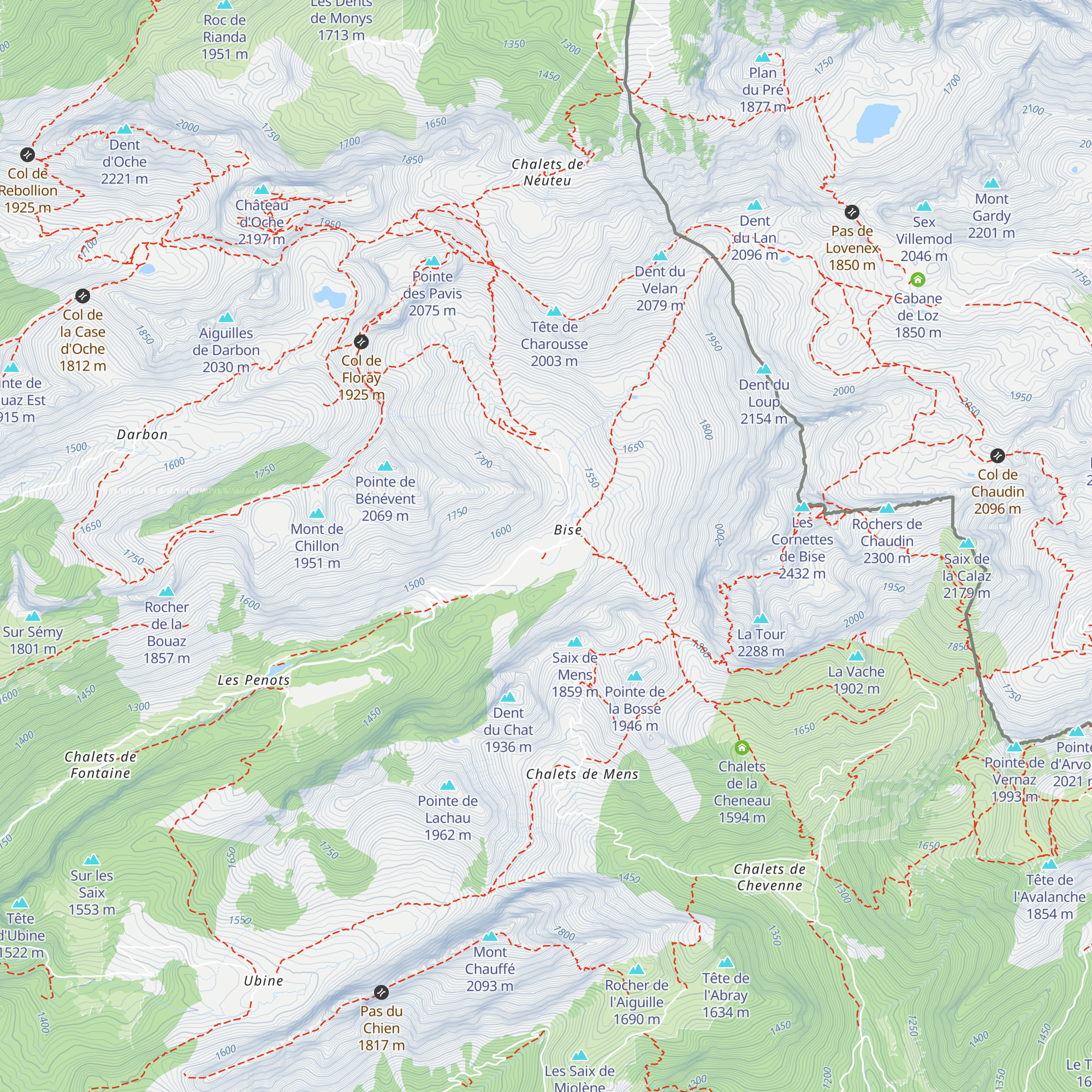 Les Cabrettes map