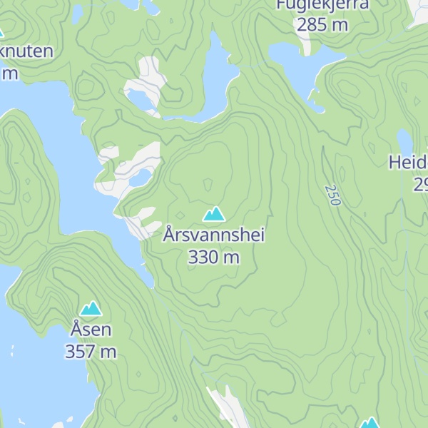 Map of Årsvannshei
