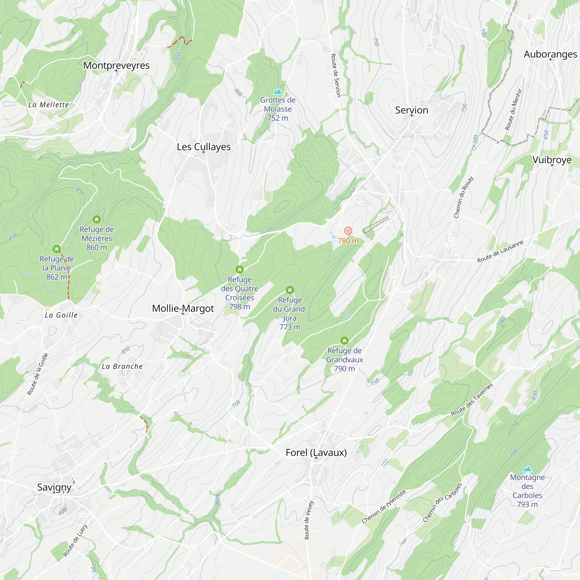 Refuge du Grand-Jora map