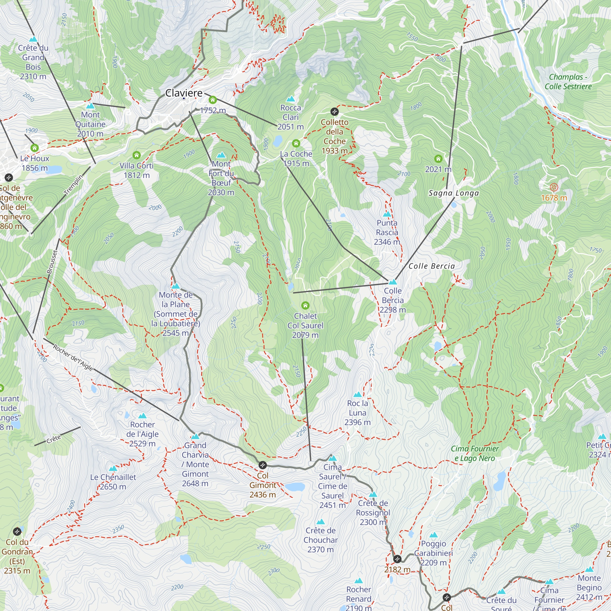 Chalet Col Saurel map