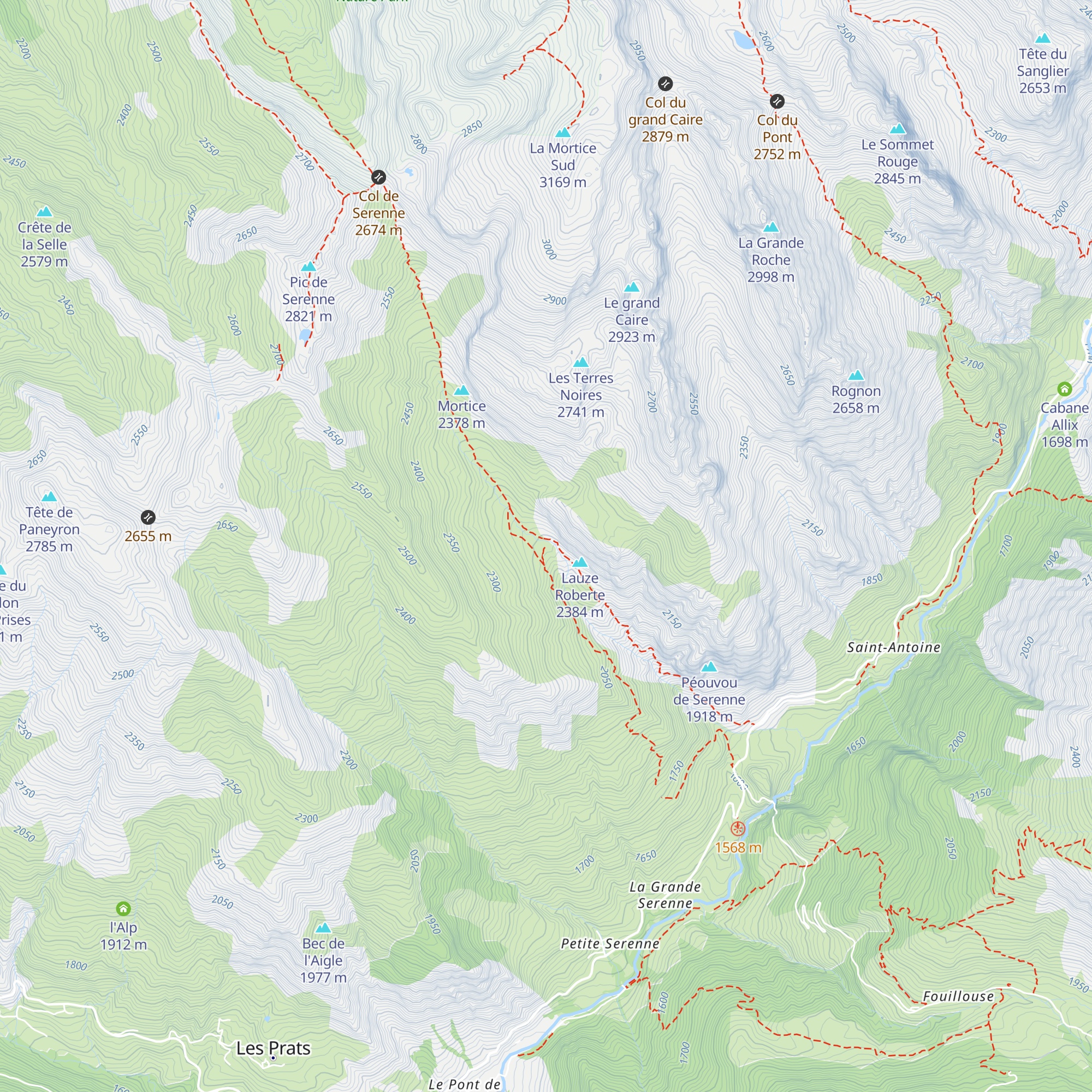 Cabane Sous le Rocher map