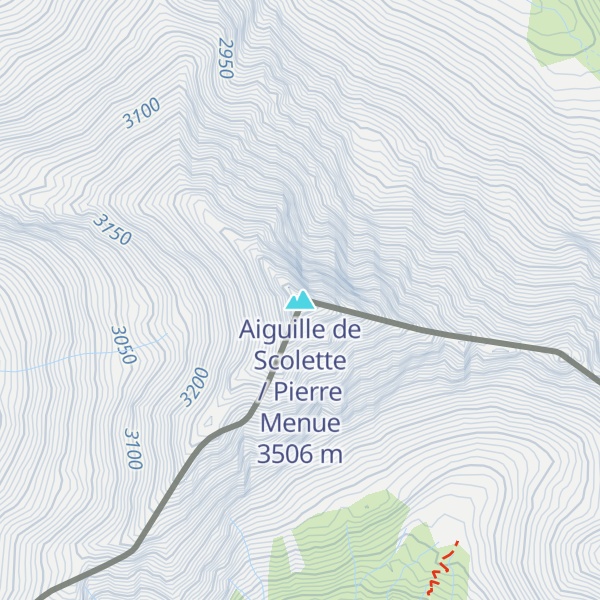 Map of Aiguille de Scolette / Pierre Menue