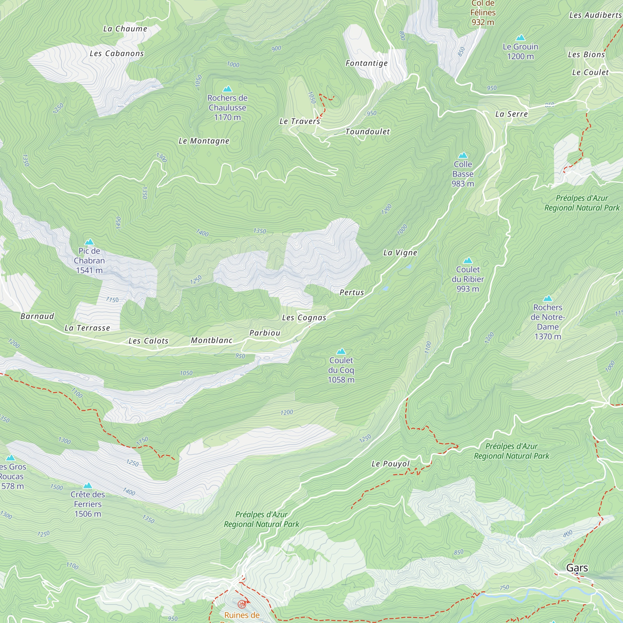 Gîte les Cognas map