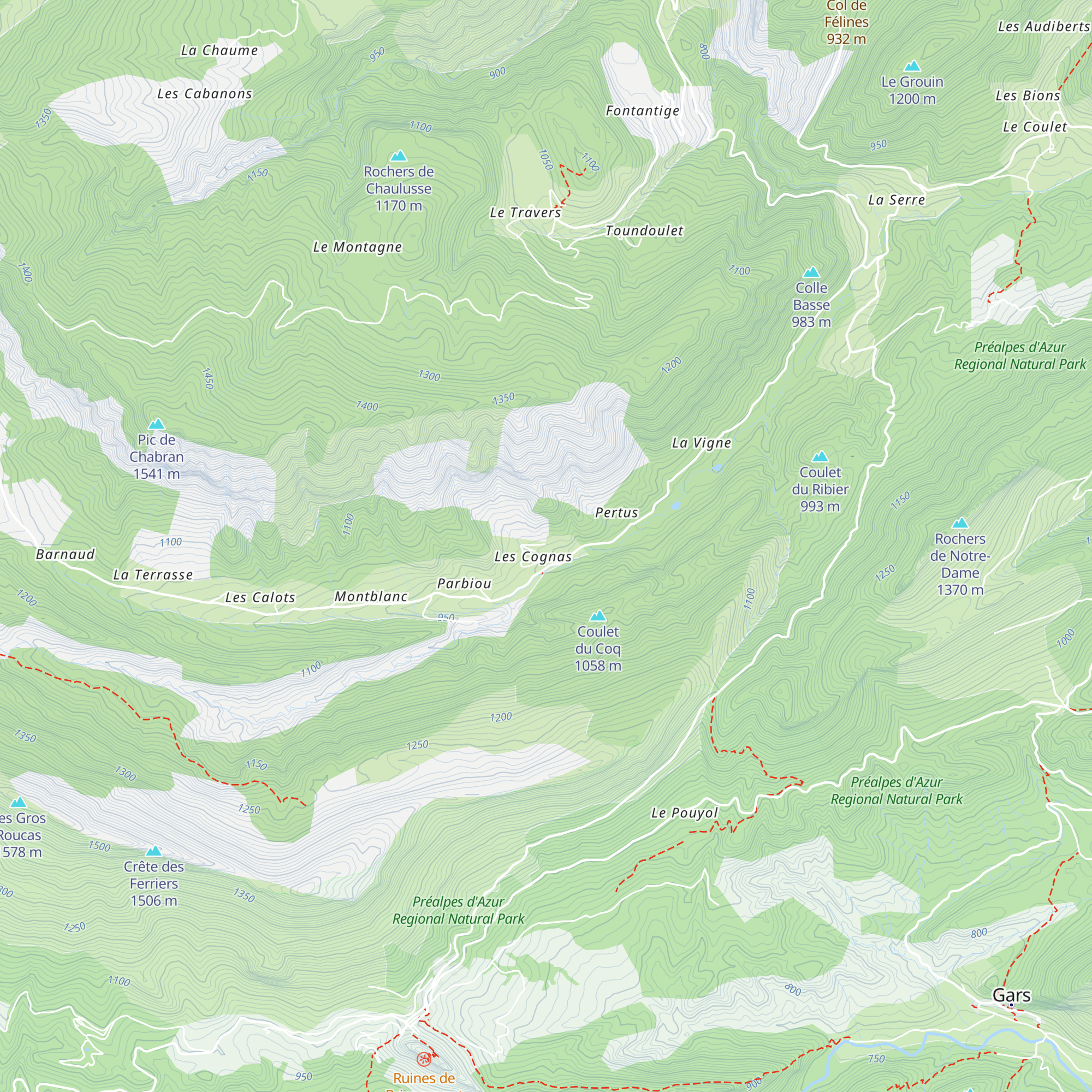 Gîte les Cognas map
