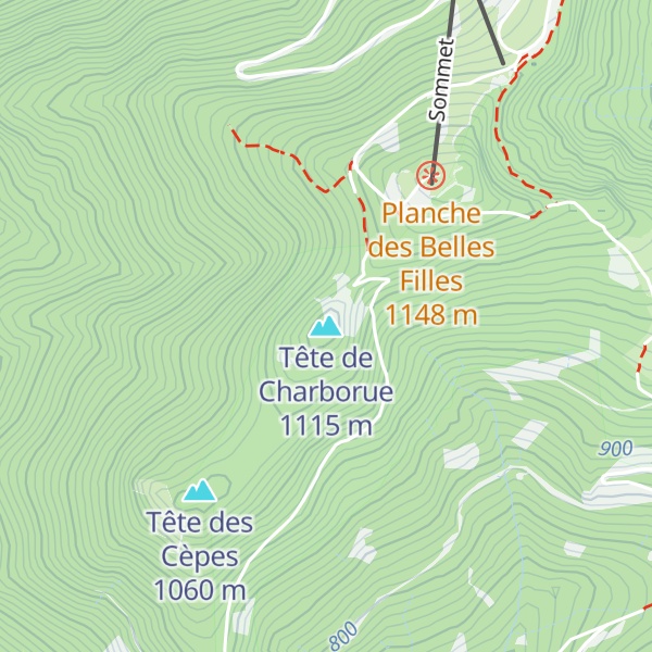 Map of Tête de Charborue