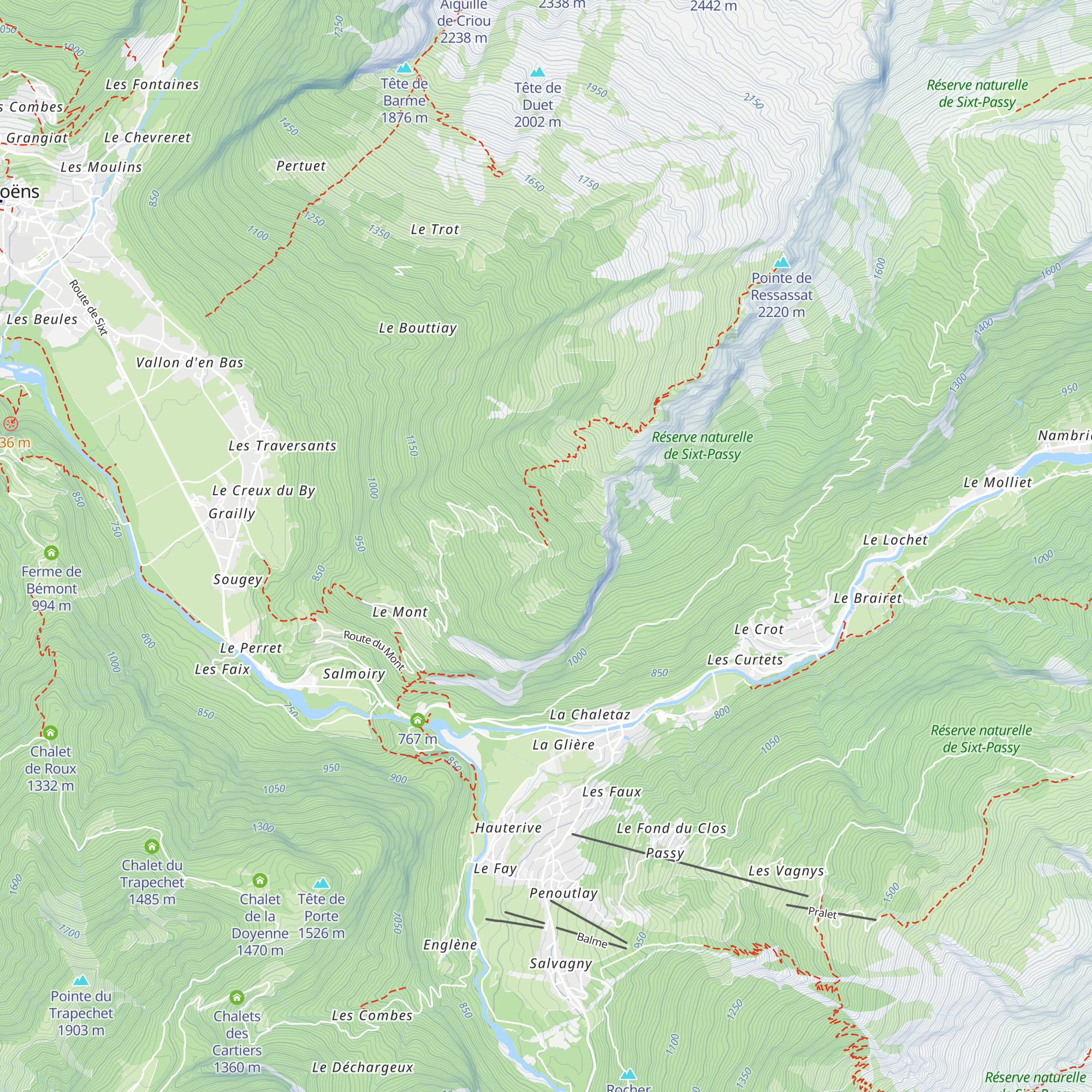 Châlet des Praz du Mont map
