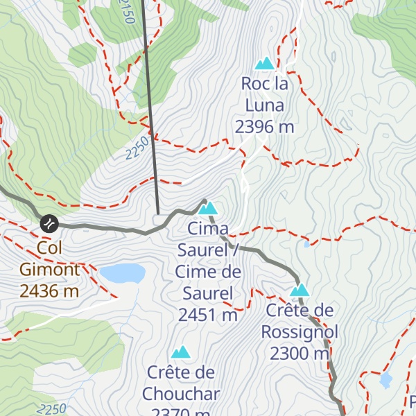 Map of Cima Saurel / Cime de Saurel