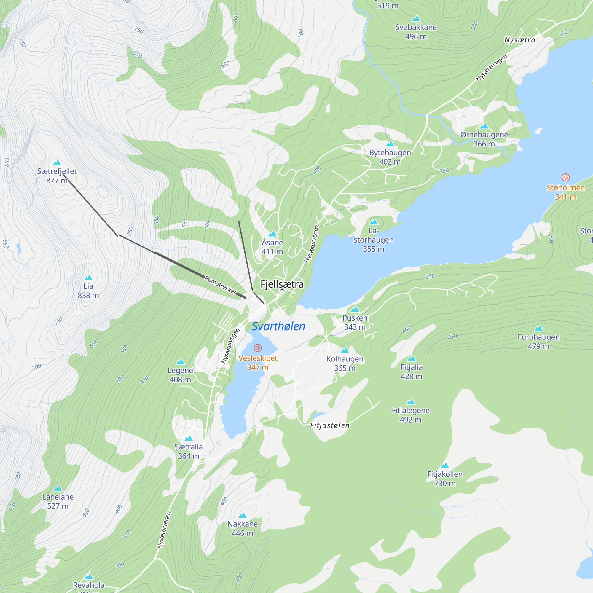 Fjellsæter turisthytte map
