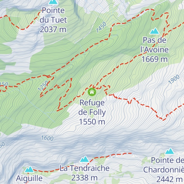 Map of Refuge de Folly