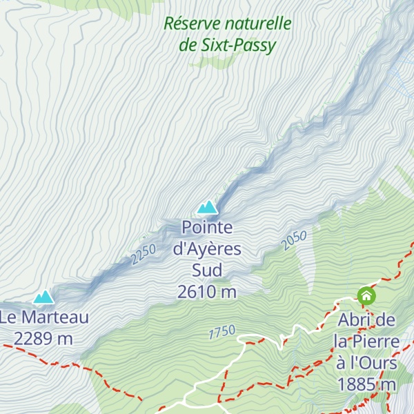 Map of Pointe d'Ayères Sud