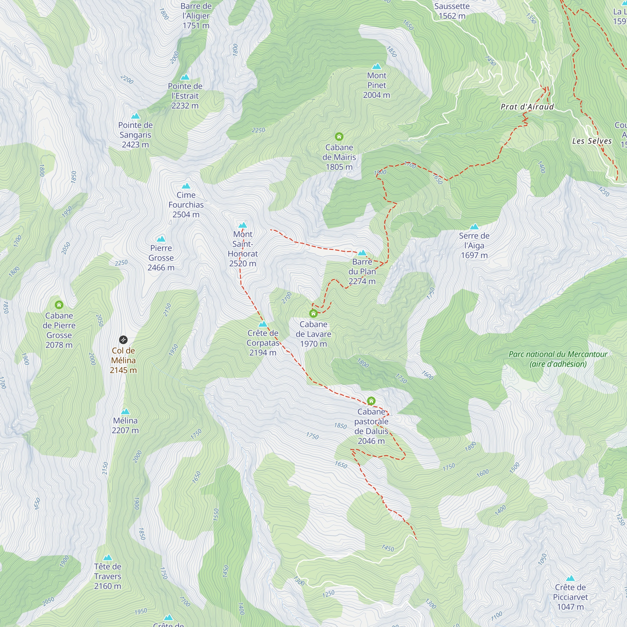 Cabane de Lavare map